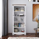Estante Para Livros Para Livros Organizador Multiuso De Madeira Branco/nogal