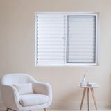 Janela De Alumínio Veneziana 100x100cm 3 Folhas Vidro Liso Soft Plus Mgm Branco