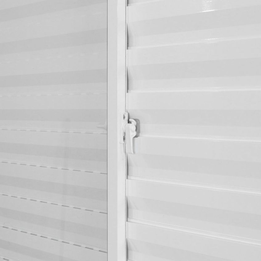 Janela De Alumínio Veneziana 100x100cm 3 Folhas Vidro Liso Soft Plus Mgm Branco Branco - imagem 5