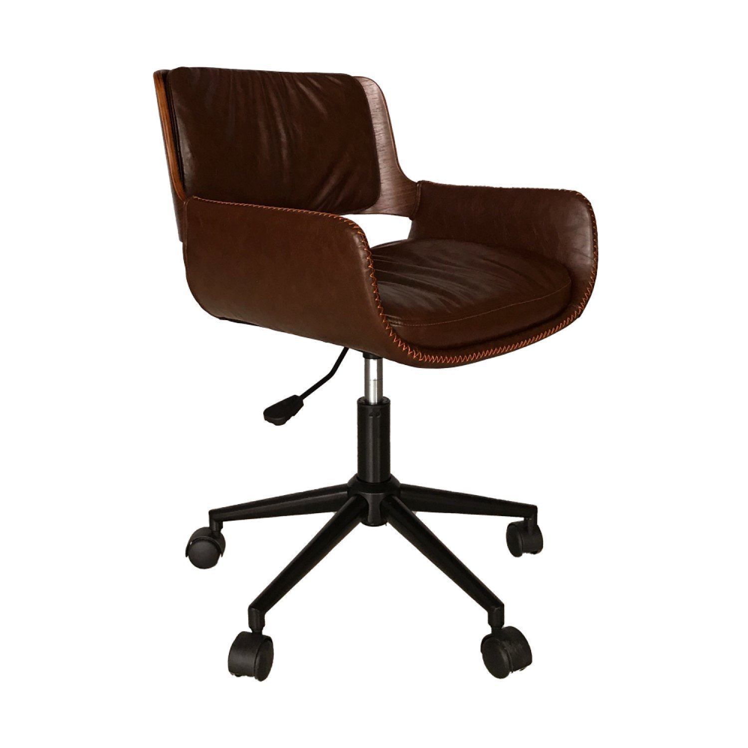 Cadeira Office Couro Pu Marbella Preto Marrom Mocha