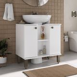 Armário De Banheiro 60 Cm Para Lavatório Com Coluna Branco