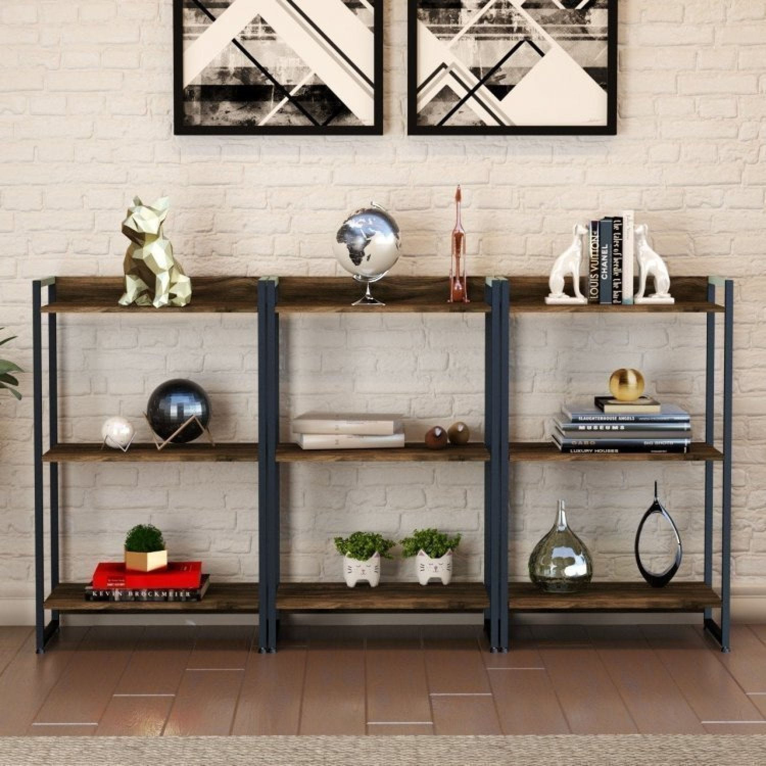 Kit 2 Estantes Para Livros Industrial 3 Prateleiras 104cmx60cm Active Yescasa