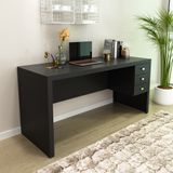 Mesa Para Escritório 155cm Com 3 Gavetas Reversível Me4113 Carvalho