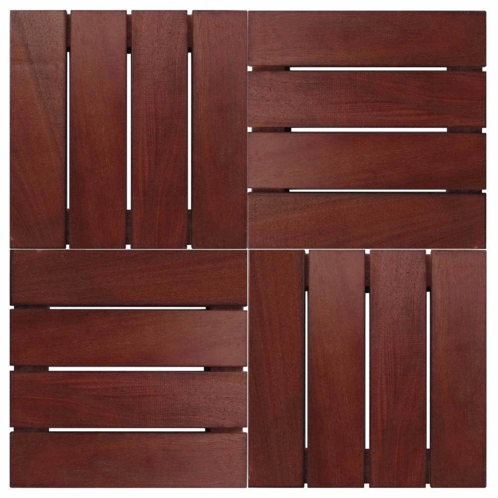 Deck em Placa de Madeira Modular Base Madeira 30cmx30cm Isabela Revestimentos Imbuia