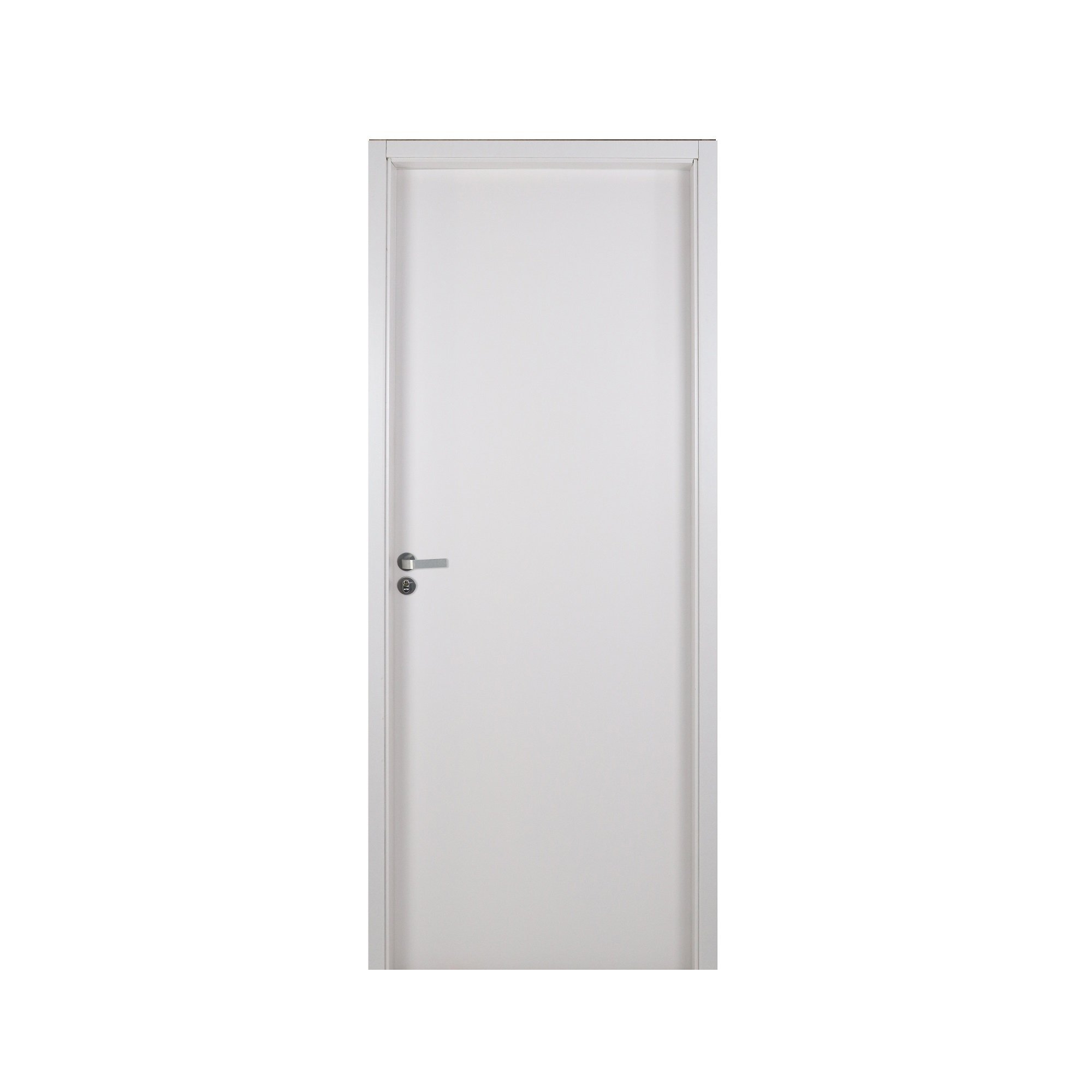 Kit Porta de Madeira Lisa 215x94cm com Batente de MDF Ultra 16cm Melamínico MGM Branco