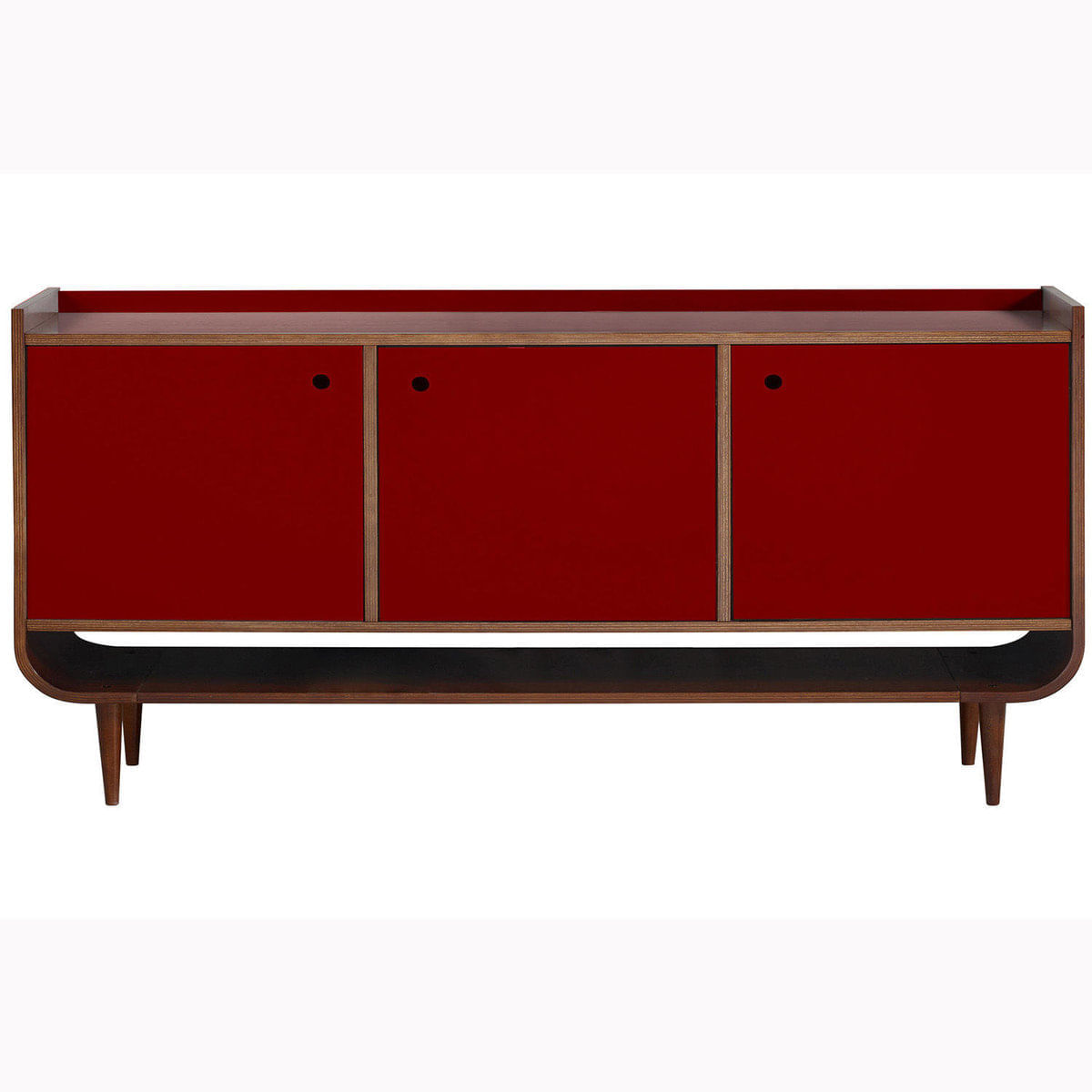 Buffet 3 Portas Retrô Dylan Maxima Cacau/Bordô