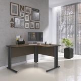 Mesa Para Escritório Em L Estação De Trabalho 1200 Maxxi Preto/walnut