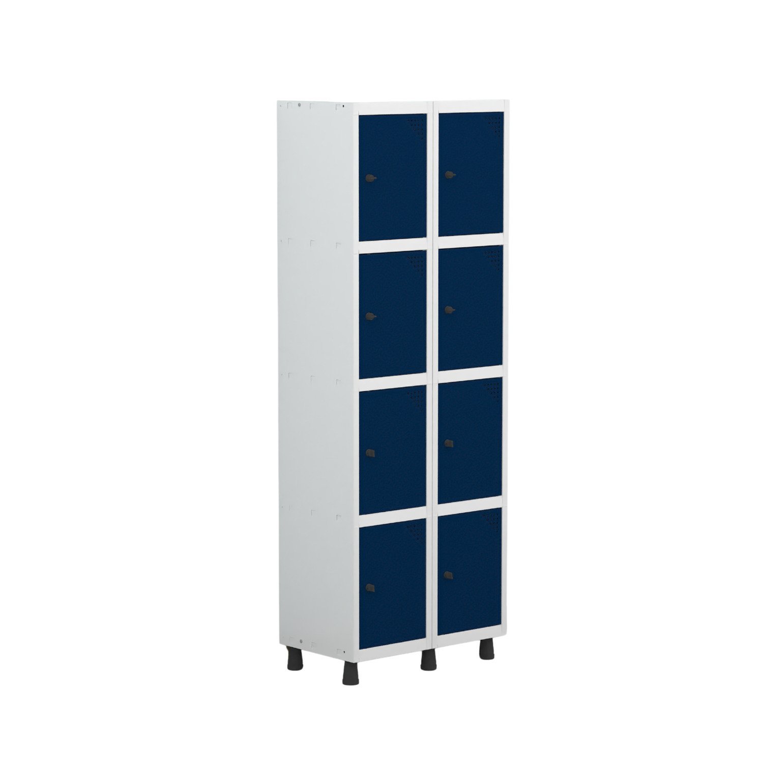 Armário Locker Guarda-roupa 8 Portas Aço Grp 502/8 Branco/azul Delrei