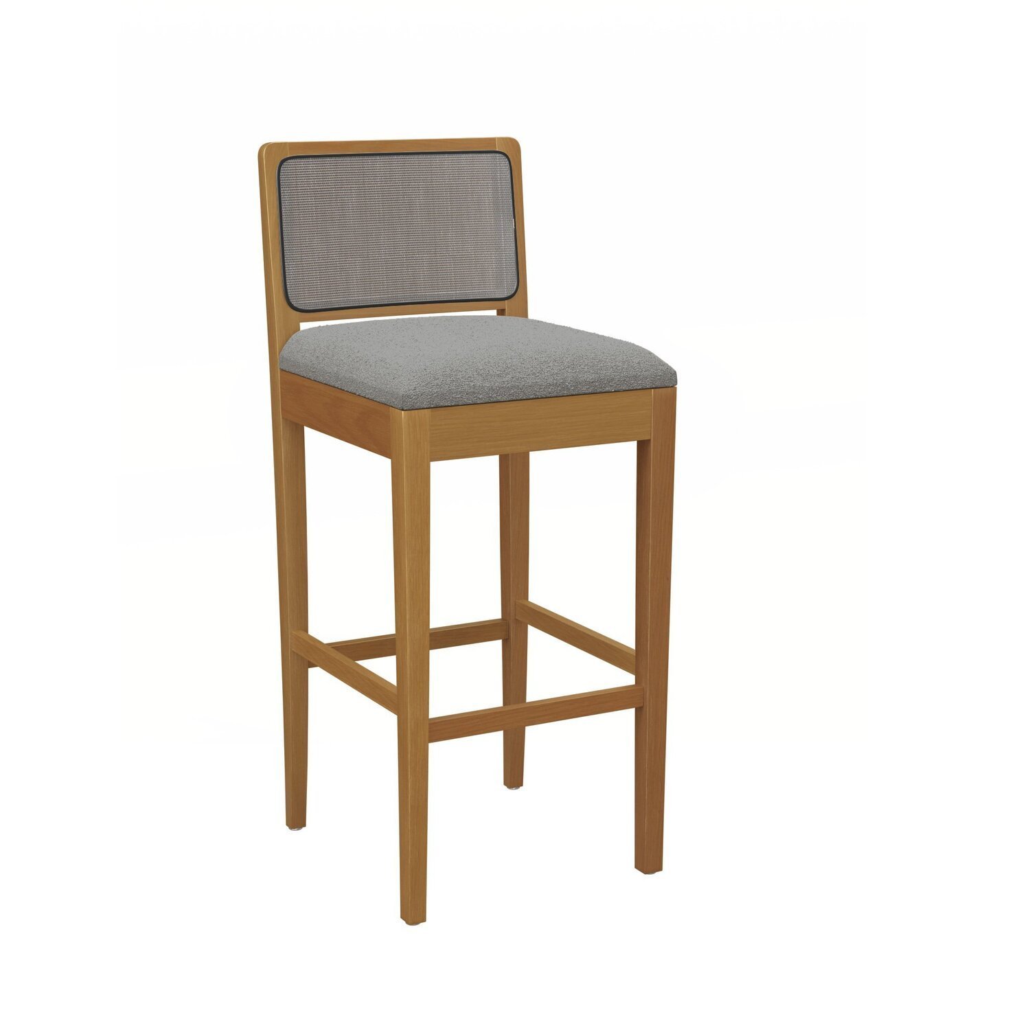 Banqueta Montada Sara Madeira Maciça Cinza