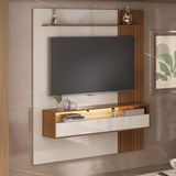 Painel Para Tv Até 65 Polegadas Ripado Com Led Matisse Cinamomo /off White
