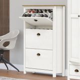Sapateira 3 Gavetas Topazio 123cm X 18cm X 80cm Branco /freijó