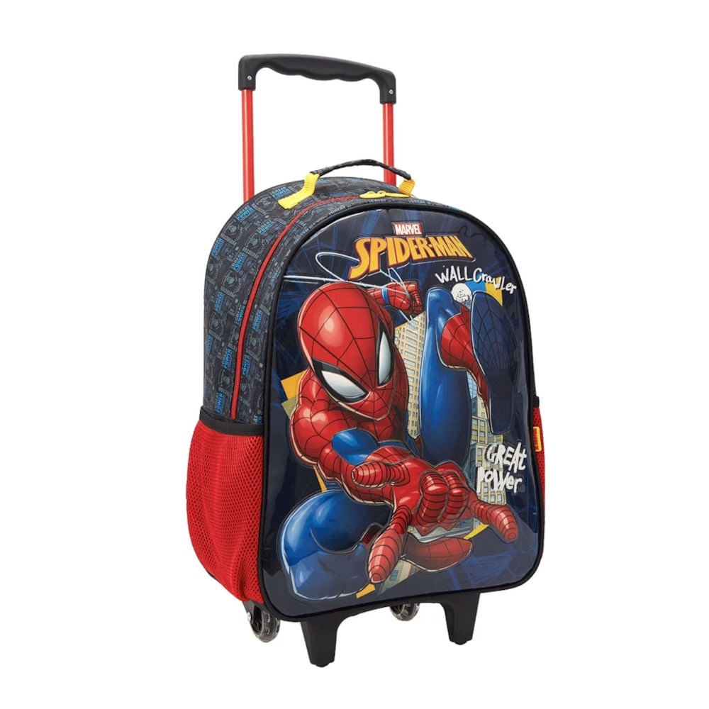 Mala Com Rodas Escolar 14 Homem Aranha Black Basic