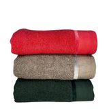 Kit 3 Toalhas De Banho Premium Grande E Grossa Eleganz Banhão 75x150 Cm 100% Algodão - Verde - Cinza - Terracota