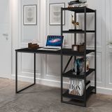 Escrivaninha Com Estante 130cm Home Office Fit Yescasa Preto