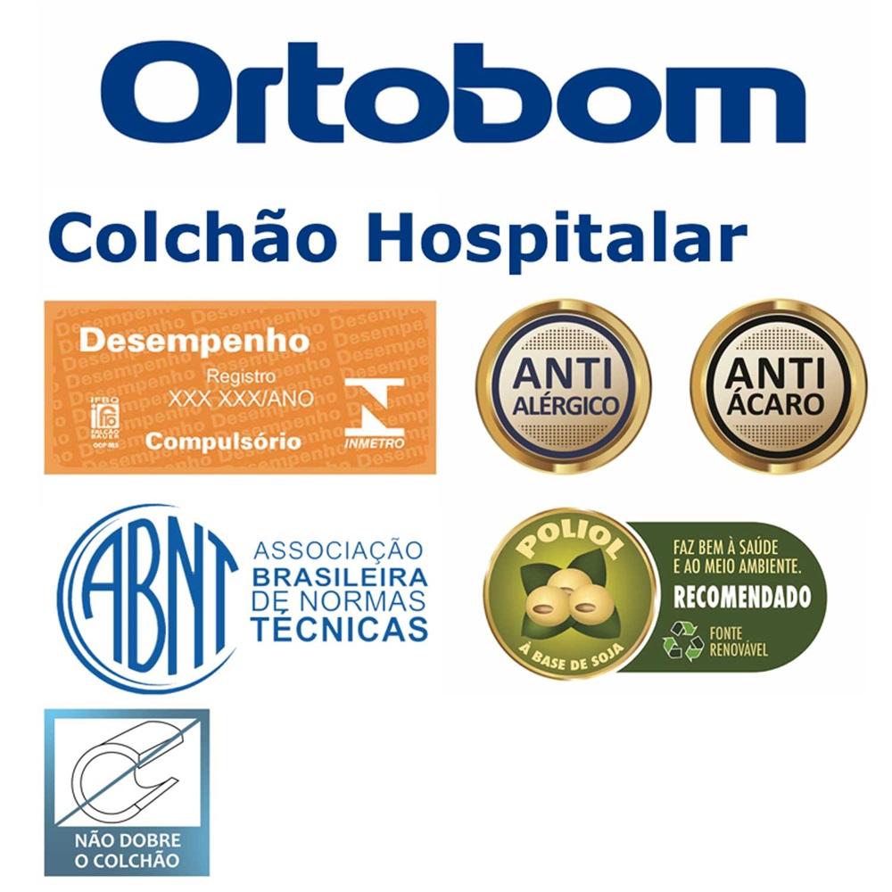 Colchão Hospitalar Espuma D28 Selada Solteiro 88cm Azul