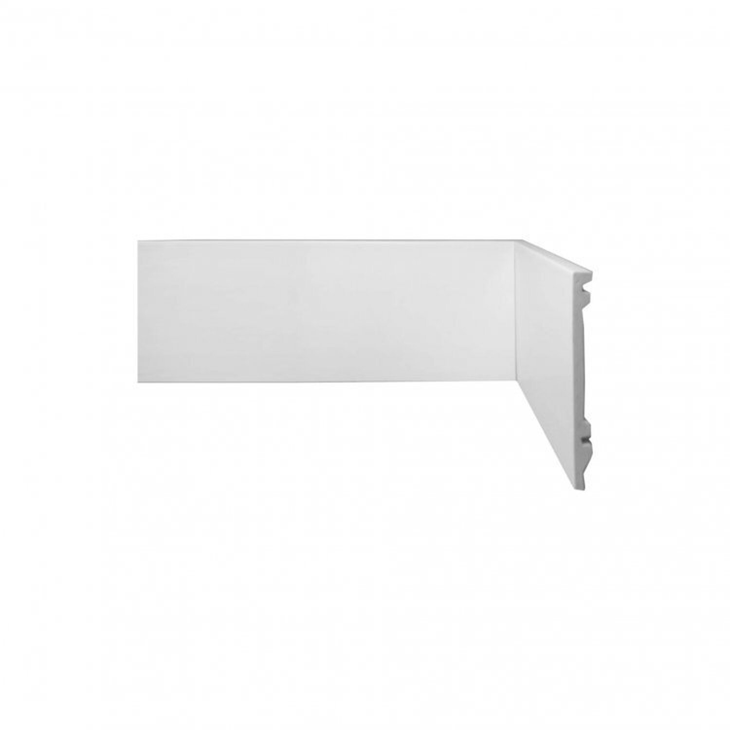 Kit Com 15 Barras Rodapé De Poliestireno Liso Scandian 15mmx100mm Metro Linear 7,2m Branco