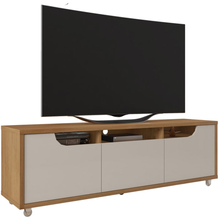 Rack Bancada Para Tv 60 Pol 160cm 11079 Cedro Off White Dcasa