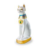 Gato Egípcio Bastet Branco 24,5m Símbolo Fertilidade