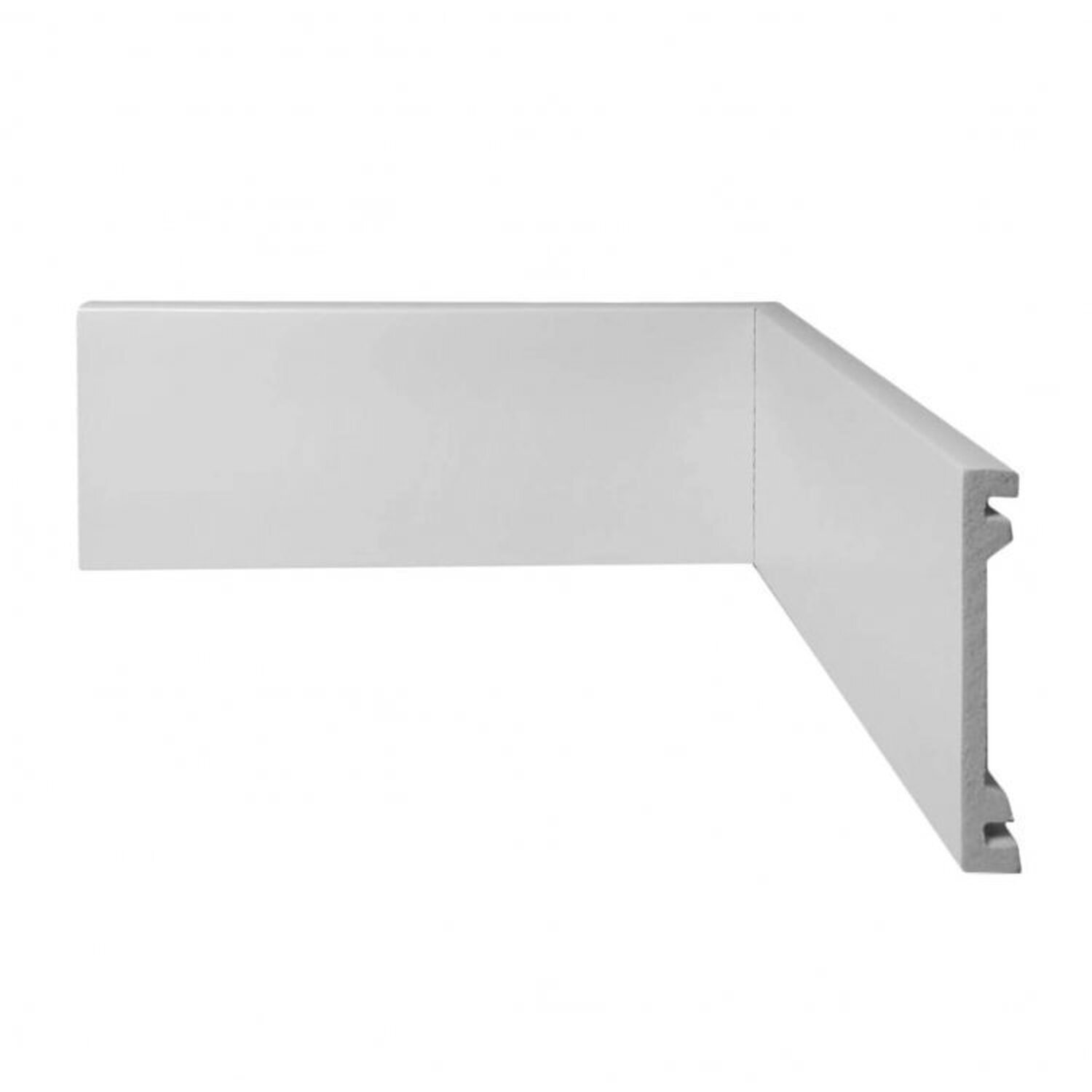 Kit Com 15 Barras Rodapé De Poliestireno Frisado Scandian 15mmx10cmx2,25m Metro Linear 6,75m Branco