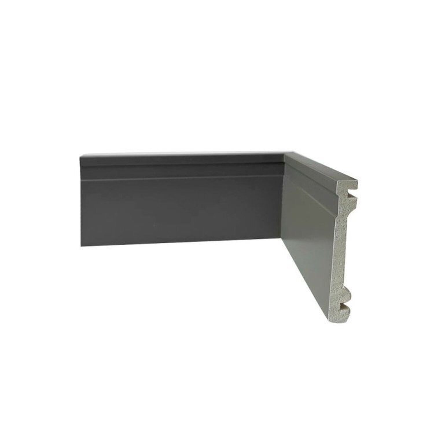 Kit Com 15 Barras Rodapé De Poliestireno 10cm X 15mm Casa Grassi 7,2m Gray