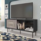 Rack para TV até 55 Polegadas Industrial 136cm em BP Porta Telada Multiverso Preto/Cacao