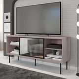 Rack para TV até 55 Polegadas Industrial 136cm em BP Porta Reflecta Multiverso CabeCasa MadeiraMadeira Cacao/Preto