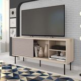 Rack para TV até 55 Polegadas Industrial 136cm em BP Porta Pier Multiverso CabeCasa MadeiraMadeira Off White/Cacao