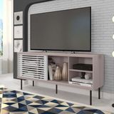Rack para TV até 55 Polegadas Industrial 136cm em BP Porta Ripada Multiverso CabeCasa MadeiraMadeira Cacao/Branco