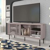 Rack para TV até 55 Polegadas Industrial 136cm em BP Porta Ripada Multiverso Cacao