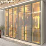Guarda-Roupa Casal 6 Portas com 6 Portas Reflecta com Pés com LED Innova Off White