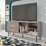 Rack para TV até 55 Polegadas Industrial 136cm em BP Porta Telada Multiverso CabeCasa MadeiraMadeira Cacao/Preto