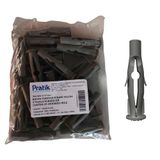 Bucha Plástica Pratik Para Fixação Em Tijolo Furado N12 Cinza - Embalagem Com 250 Unidades