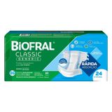 Fralda Descartável Adulto Biofral Classic Generic Tamanho Xg - 3 Pacotes Com 24 Fraldas - Total 72 Tiras