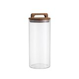 Pote 1300ml De Vidro Com Tampa Acácia Com Alça