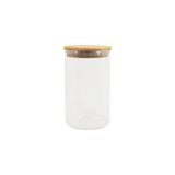 Pote De Vidro E Bambu Circular 1100ml - Oikos