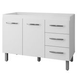 Balcão Para Pia Sem Tampo Bianca 120 Cm Branco Mobbs