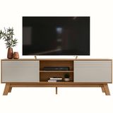 Rack Bancada Para Tvs Ate 70 Dubai Nature Off White Plla