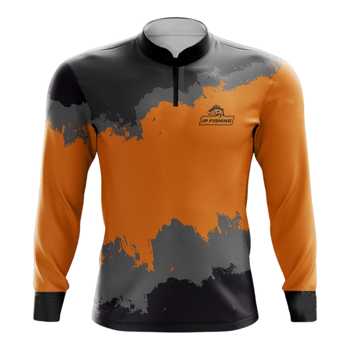Camiseta Infantil Pesca Esportiva Jp Fishing Proteção Solar Uv30 Degradê Laranja