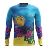 Camiseta Pesca Esportiva Jp Fishing Proteção Solar Uv30+ Infantil Azul Passeio