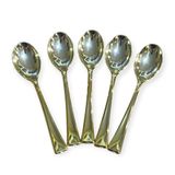 Kit 36 Mini Colher Dourada Descartável Doce Bolo De Pote