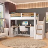 Cama Office Multifuncional Solteiro Adulto Star Plus Casatema Branco/amadeirado