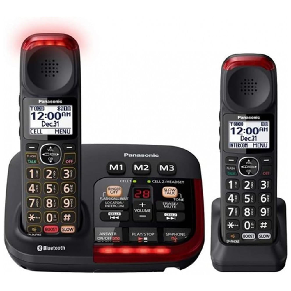 Telefone Sem Fio Bluetooth Com Identificador De Chamadas Por Voz, Inclui O Telefone Adicional Kxtgma44b, Panasonic Kxtgm430b