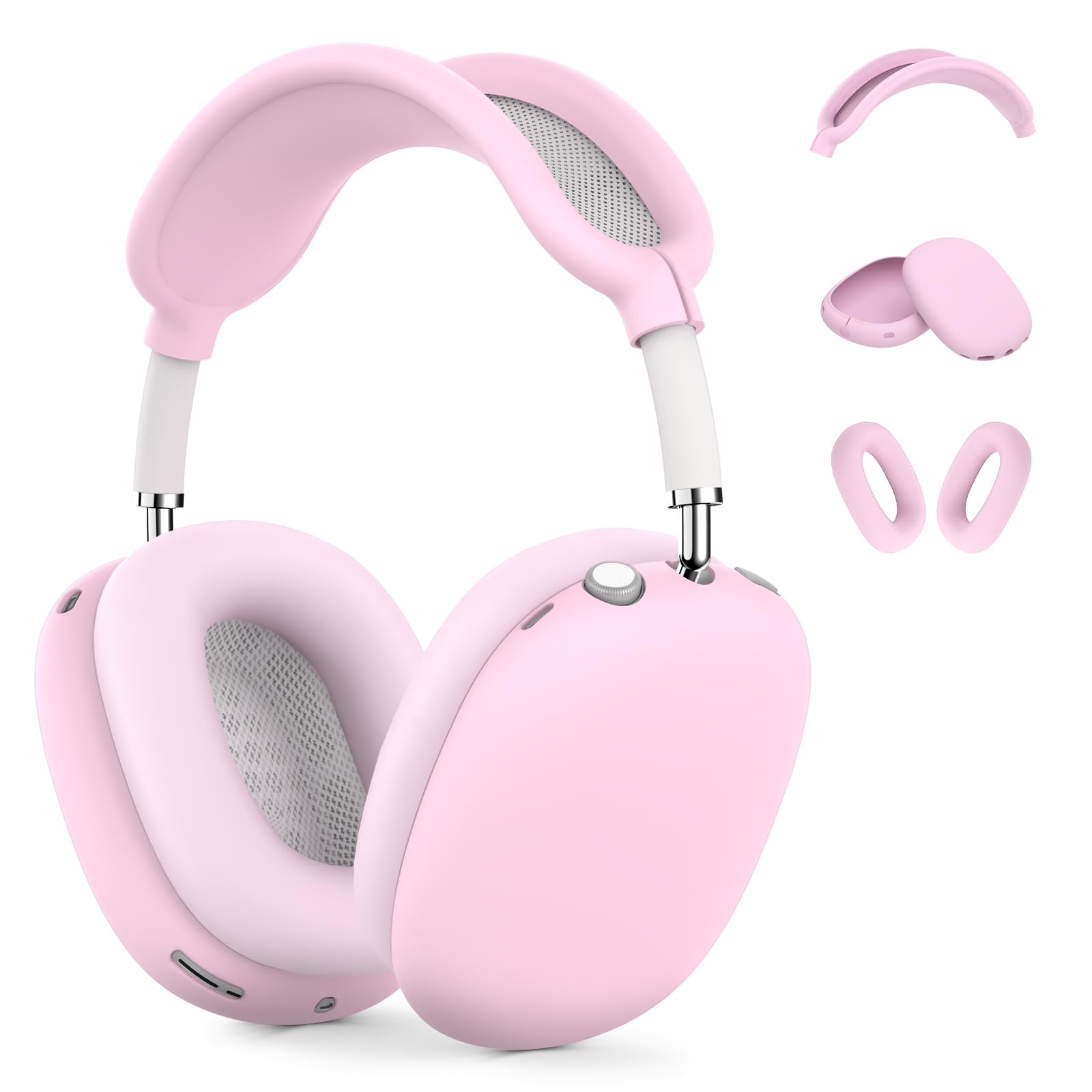 Capa De Silicone E Capa De Faixa De Cabeça Para Airpods Max Pink