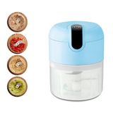 Mini Triturador Elétrico Portátil Azul Recarregável De 280ml