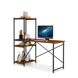 Escrivaninha Office Rubi Em Mdf Com Prateleiras Klm Store Imbuia/ Preto