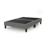 Base Box Madri Bipartido 1,58 X 1,98 Queen Size Klm Móveis Cinza