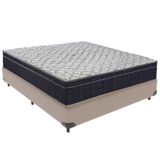 Cama Box Bege E Colchão Airtech 150 Espuma D45 Casal Ortobom