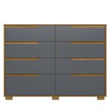 Cômoda Para Quarto 8 Gavetas 147cm Parma M07 Freijó/cinza - Mpozenato