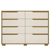 Cômoda Para Quarto 8 Gavetas 147cm Parma M07 Freijó/off White - Mpozenato