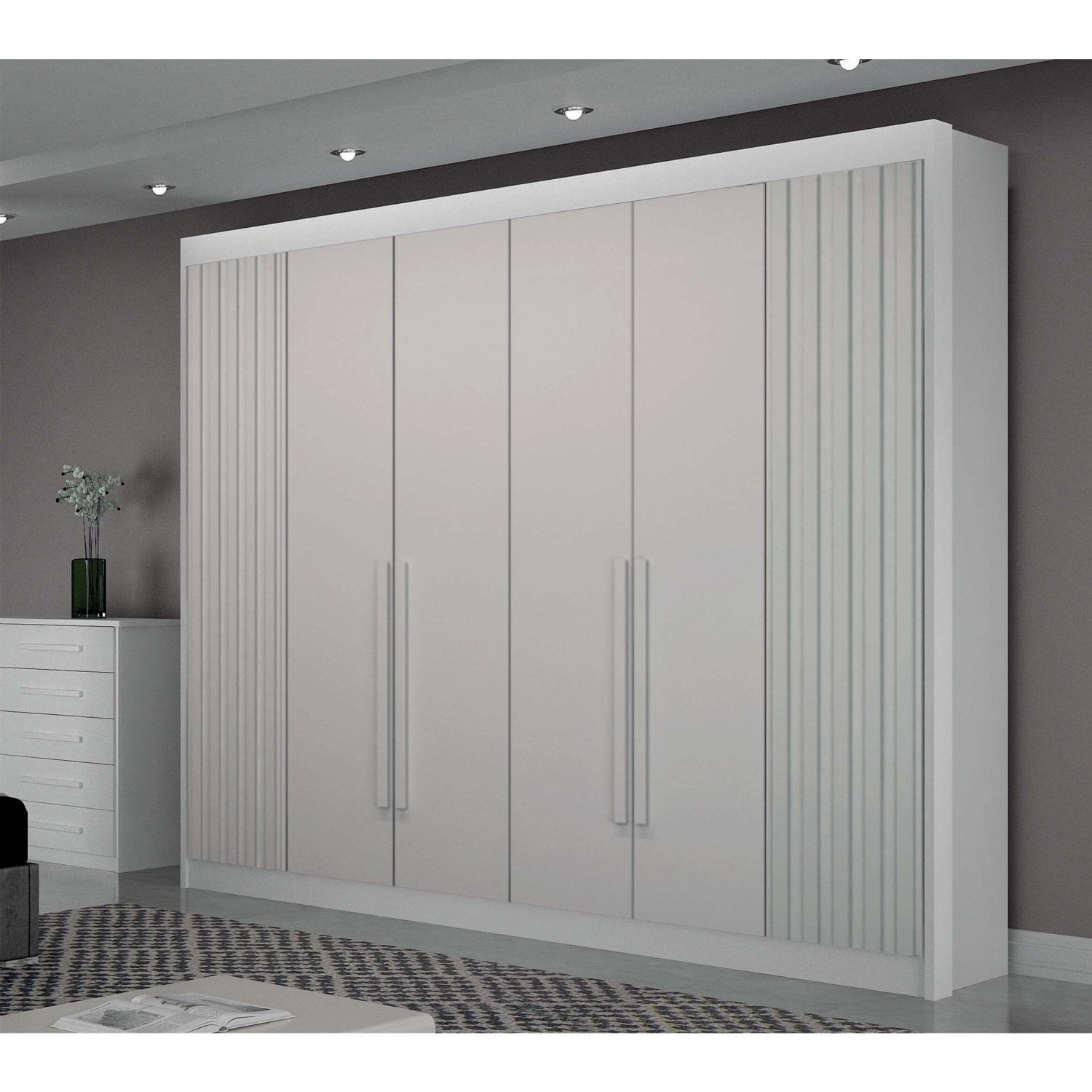 Guarda-roupa 06 Portas São Carlos Branco